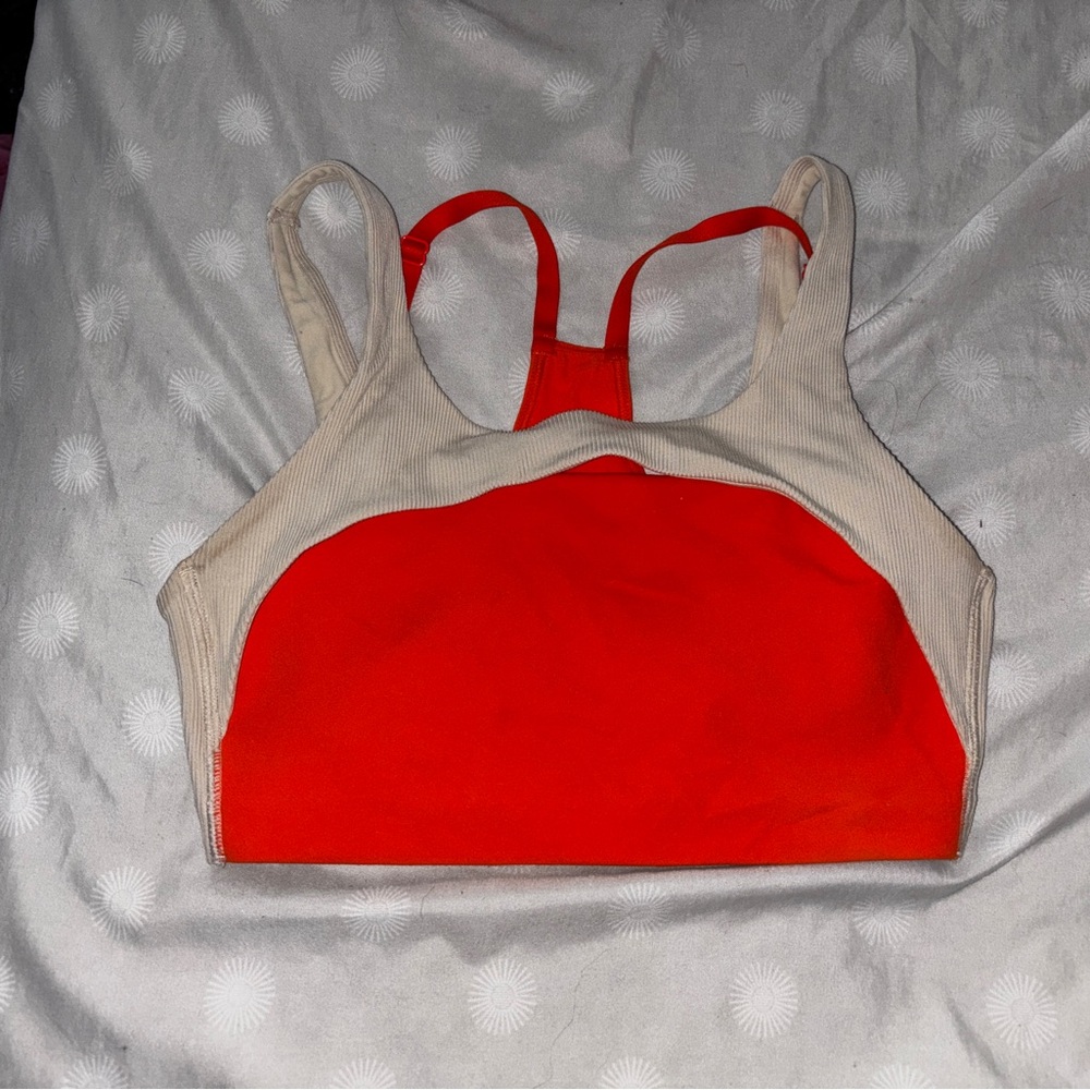 Nike Women's Red and Cream Sports Bra